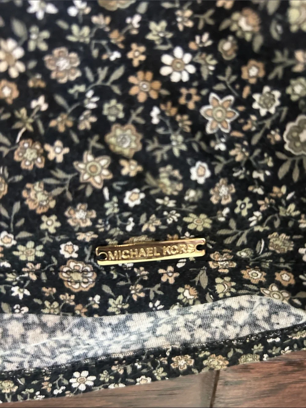 Michael Kors Black Floral Peasant Blouse